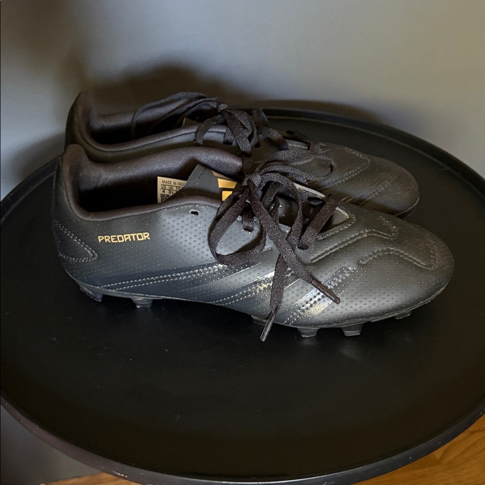 Adidas size 4 Predator Black and Gold Soccer Cleats
